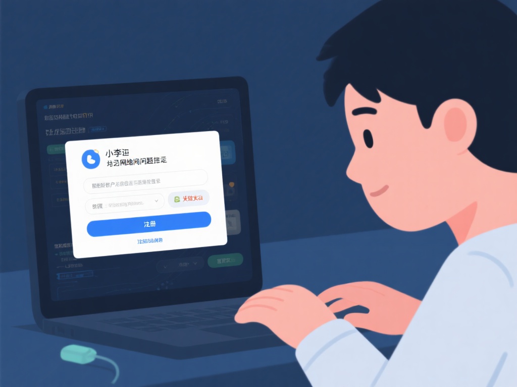 此外，小李还曾因网络问题导致注册信息提交失败，误以